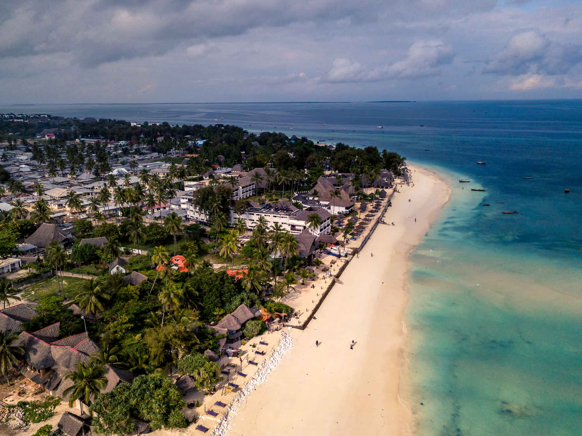 Aerial of Nunwgi Beach, Zanzibar